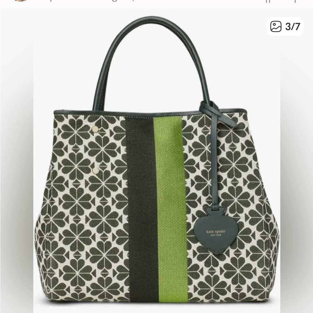Kate Spade Black and Green Floral Tote